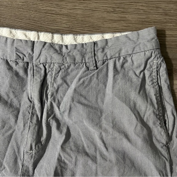 Nautica Mens Blue White Striped Flat Front Shorts Size 34 100% Cotton - Picture 2 of 7